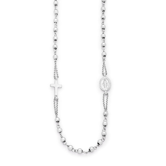 COLLAR ROSARIO ORO BLANCO