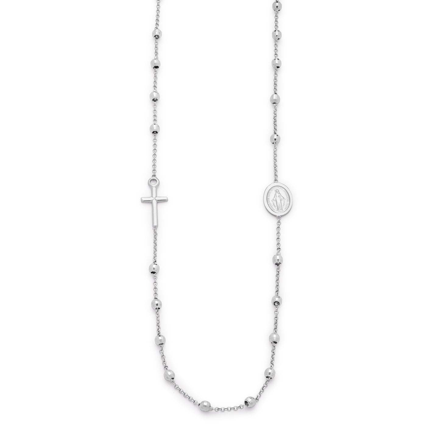 ROSARIO COLLAR ORO BLANCO MILAGROSO