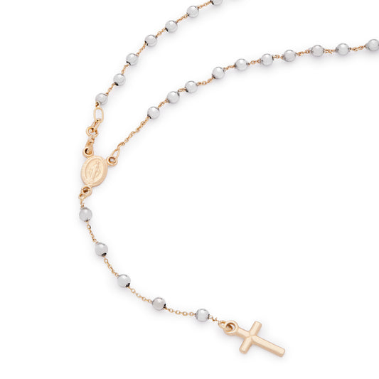 ROSARIO DE ORO BLANCO Y AMARILLO