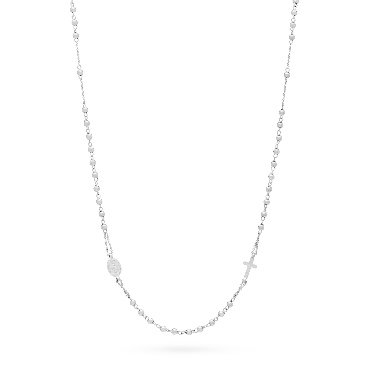 COLLAR ROSARIO ORO BLANCO
