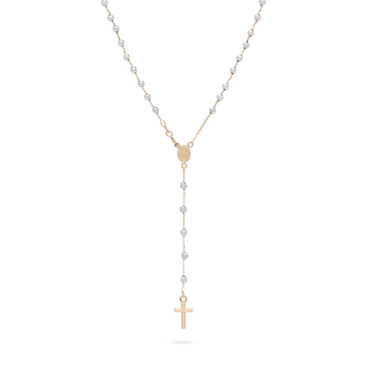 ROSARIO DE ORO BLANCO Y AMARILLO