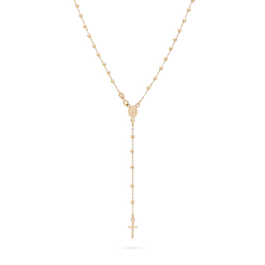 ROSARIO TRADICIONAL DE ORO AMARILLO FACETADO