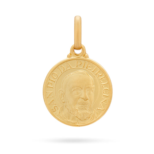 YELLOW GOLD SAINT PIO MEDAL
