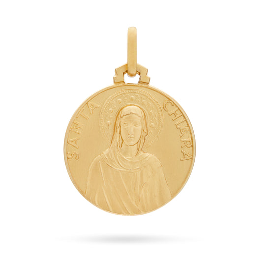 SAINT CLARE OF ASSISI MEDAL YELLOW GOLD
