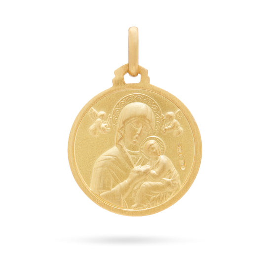 YELLOW GOLD JOHN PAUL II AND PERPETUAL ASSISTANCE MEDAL