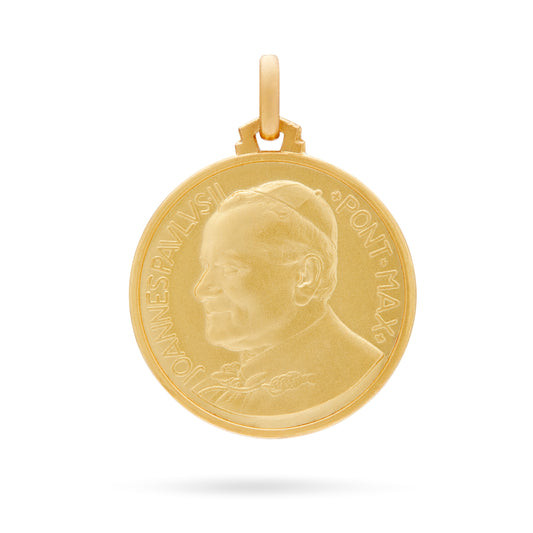 YELLOW GOLD JOHN PAUL II AND PERPETUAL ASSISTANCE MEDAL