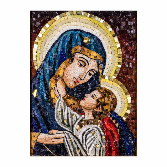Mosaic Madonna and Child with Halos