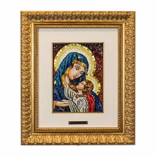 Mosaico Virgen y Niño con Halos