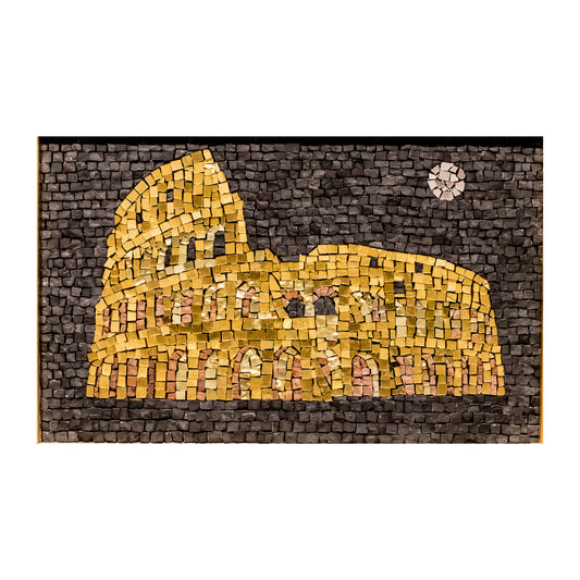 Mosaico El Coliseo con Detalles Dorados