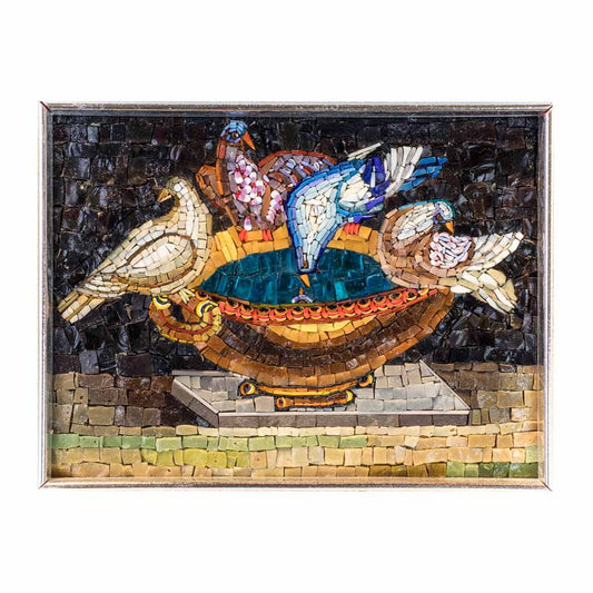 Mosaico tallado de palomas de Plinio