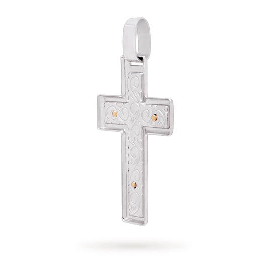 CRUZ ORO 18 KT BICOLOR