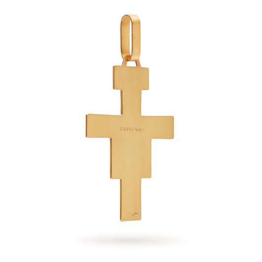 CRUCIFIJO DE SAN DAMIANO DE ORO AMARILLO