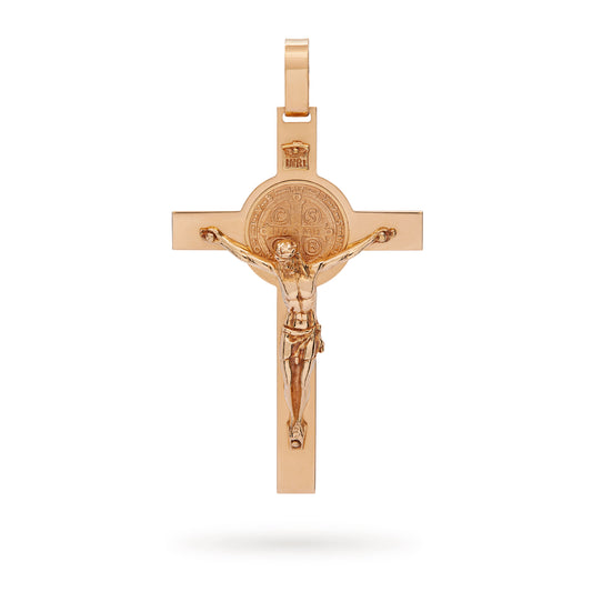 CRUCIFIJO SAN BENEDICTO ORO AMARILLO