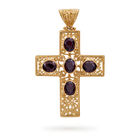 CRUZ EN FILIGRANA DE ORO AMARILLO