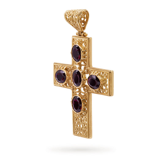 CRUZ EN FILIGRANA DE ORO AMARILLO