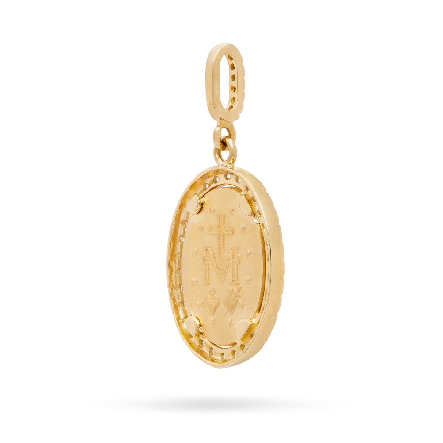 MEDAGLIA OVALE MIRACOLOSA ORO BICOLORE