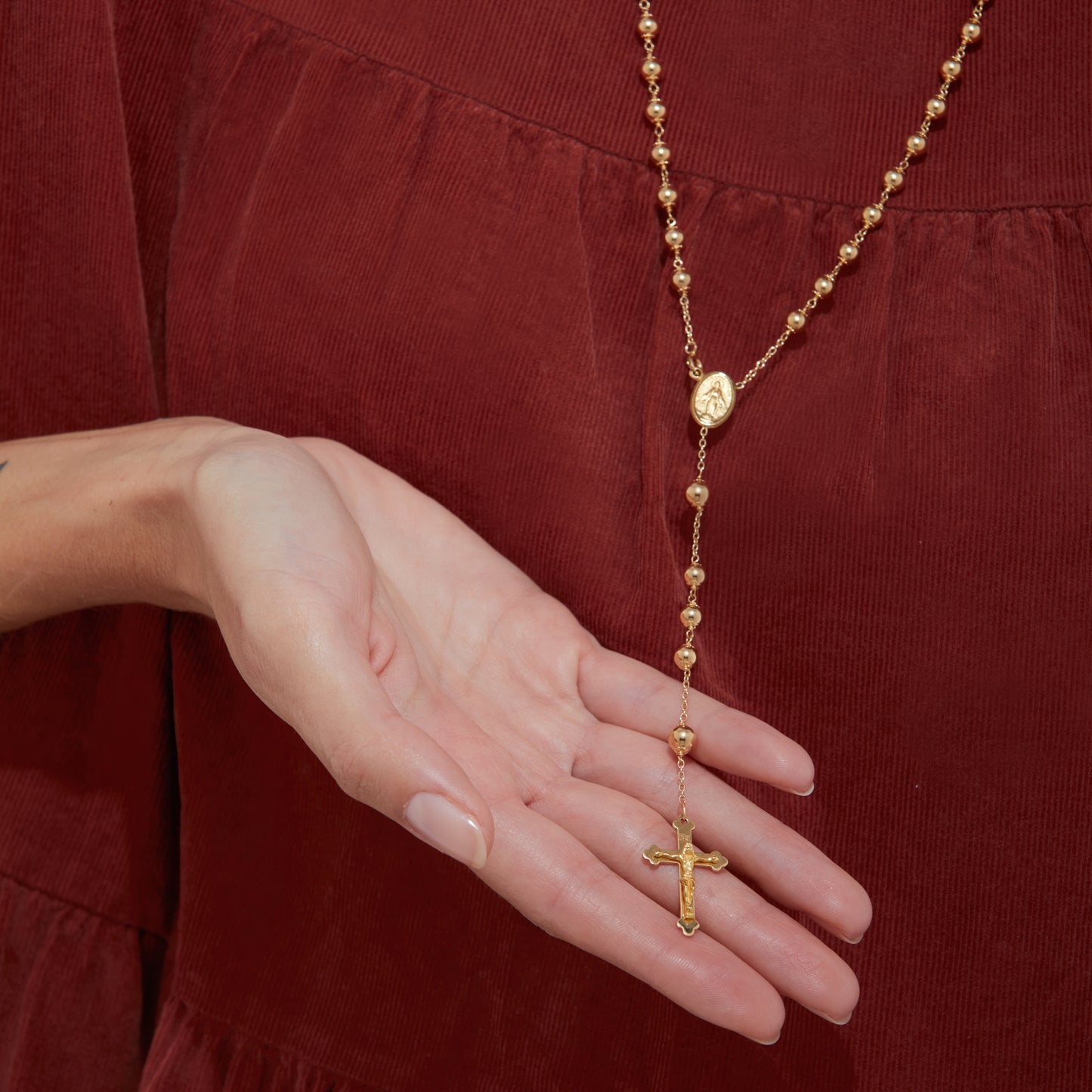 ROSARIO VIRGEN MILAGROSA ORO AMARILLO