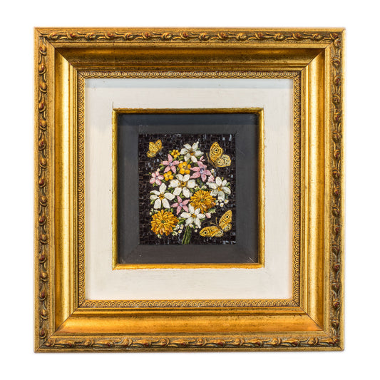 Mosaic Flowers and Butterflies