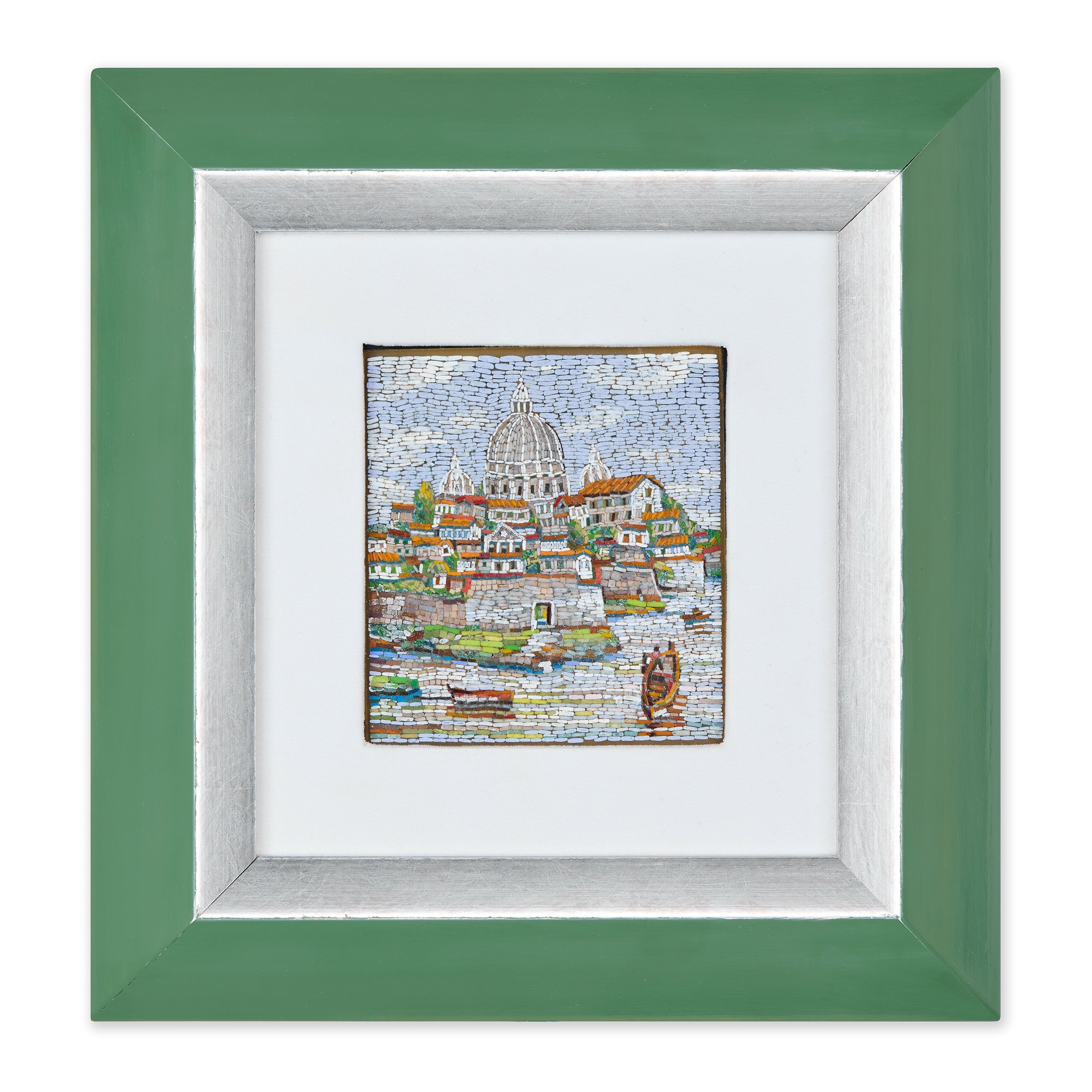 Mosaic of the Tiber River with St. Peter’s Dome