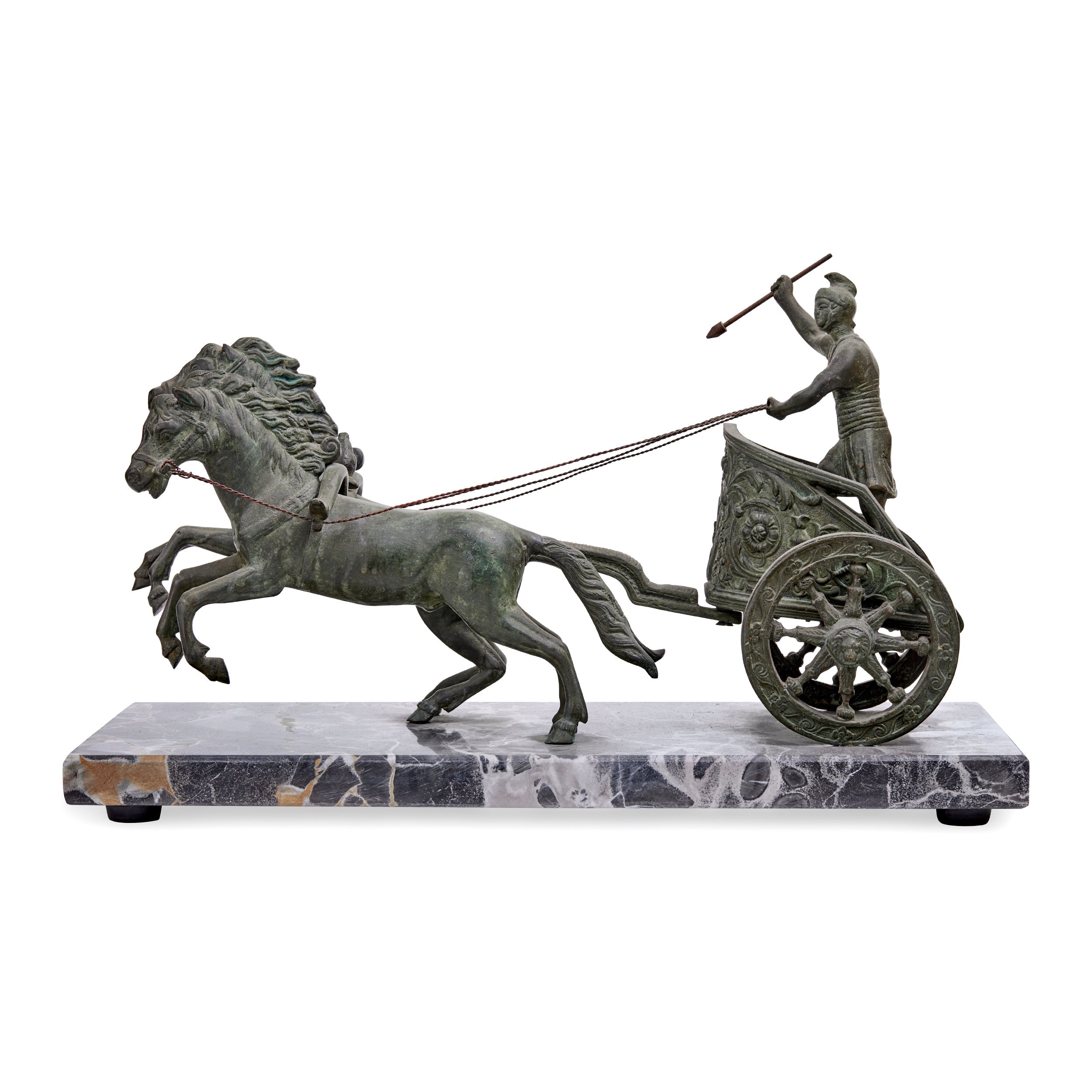 Sculpture in Bronze and Marble of a Roman Biga