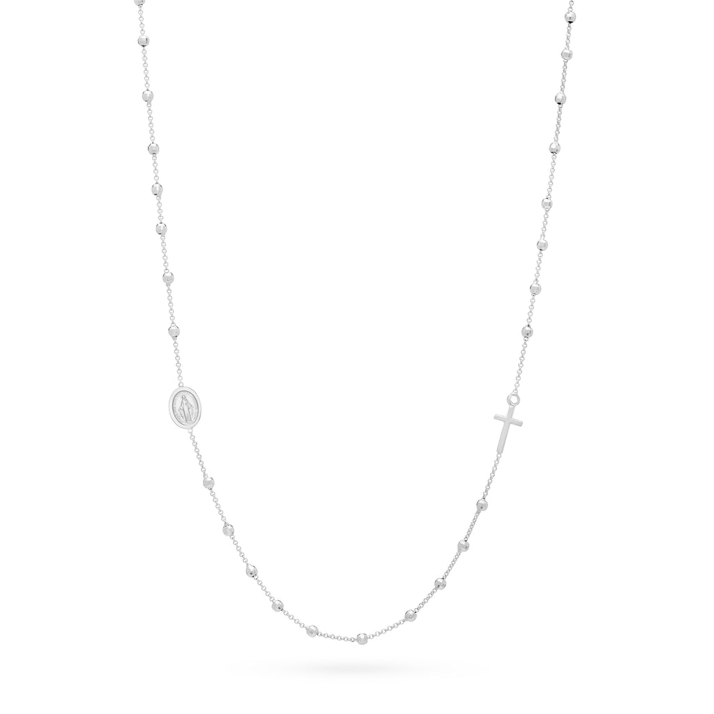 ROSARIO COLLAR ORO BLANCO MILAGROSO