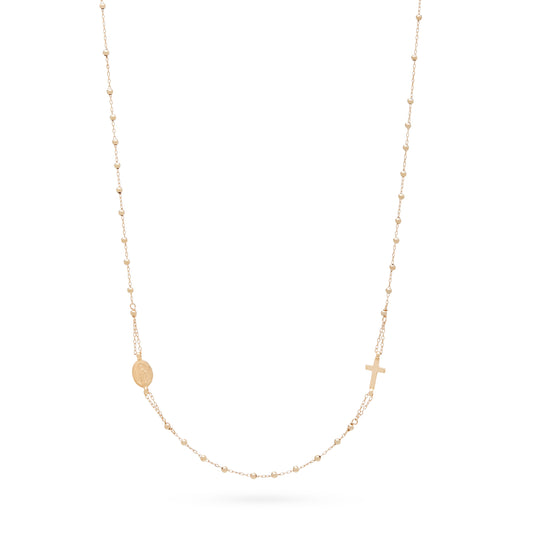 YELLOW GOLD ROSARY NECKLACE