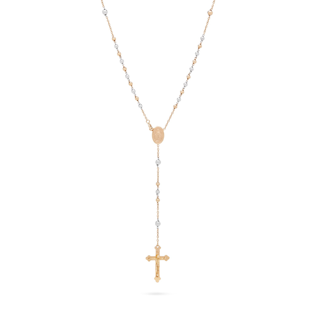 ROSARIO DE ORO AMARILLO Y BLANCO