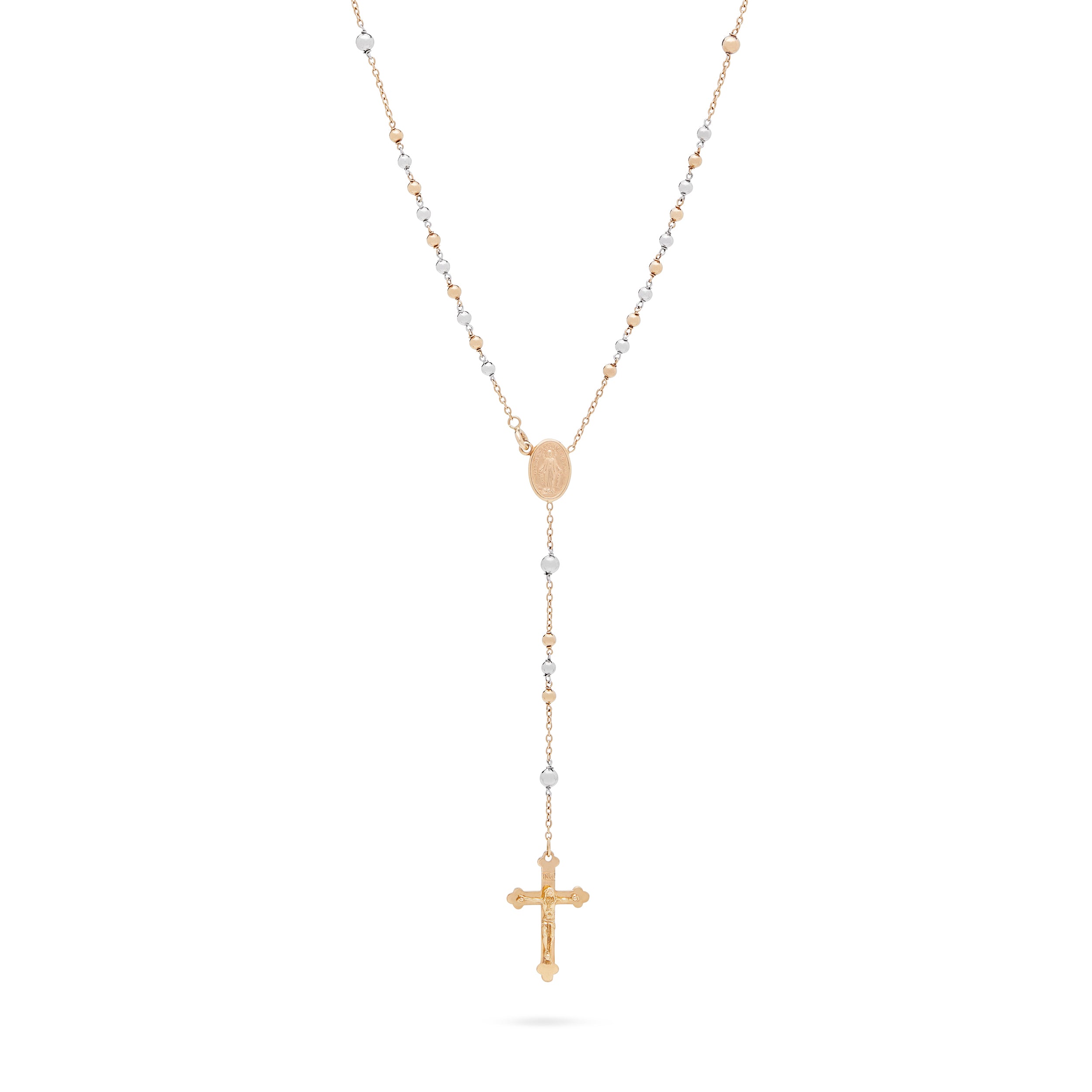 ROSARIO DE ORO AMARILLO Y BLANCO