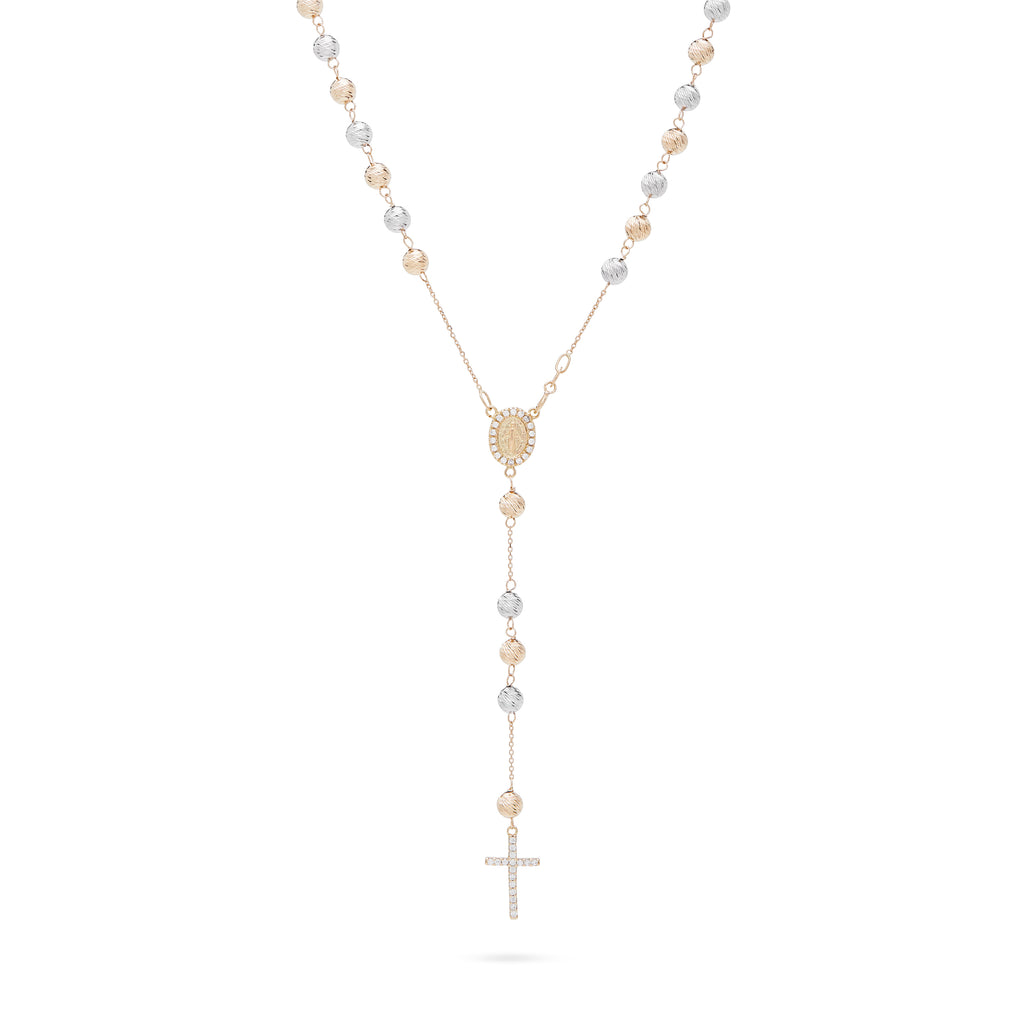 ROSARIO DE ORO AMARILLO Y BLANCO