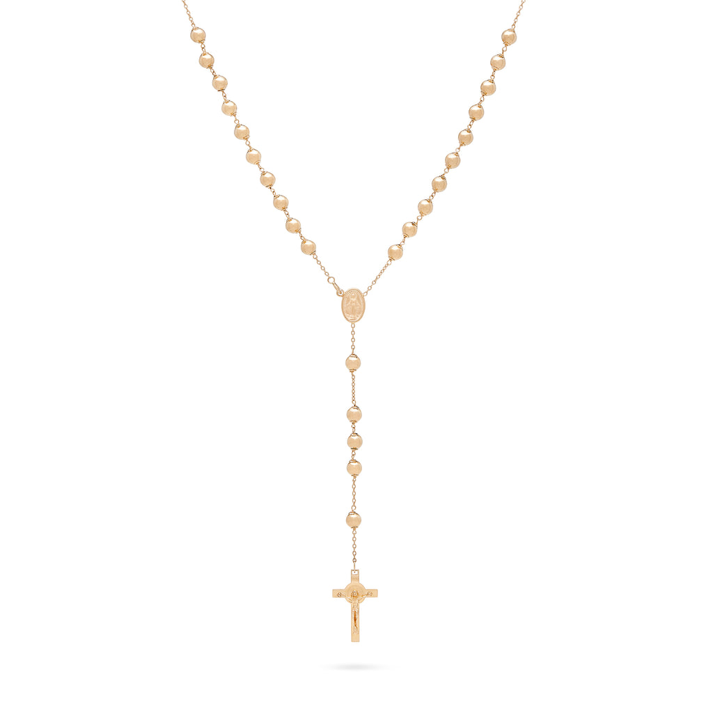 ROSARIO DE ORO AMARILLO CON CRUZ DE SAN BENEDICTO