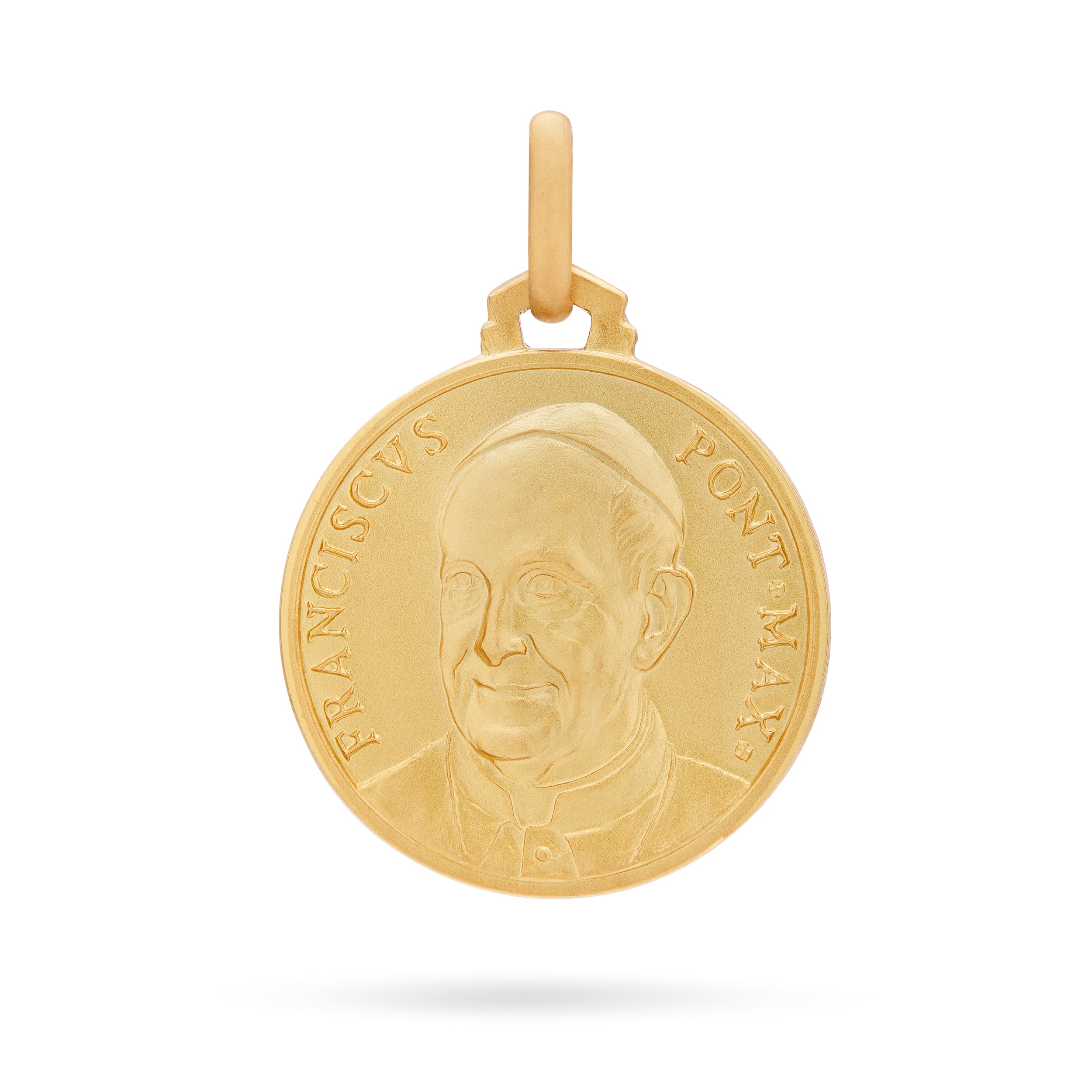 MEDAGLIA IN ORO GIALLO DOPPIA CON PAPA FRANCESCO E SAN FRANCESCO