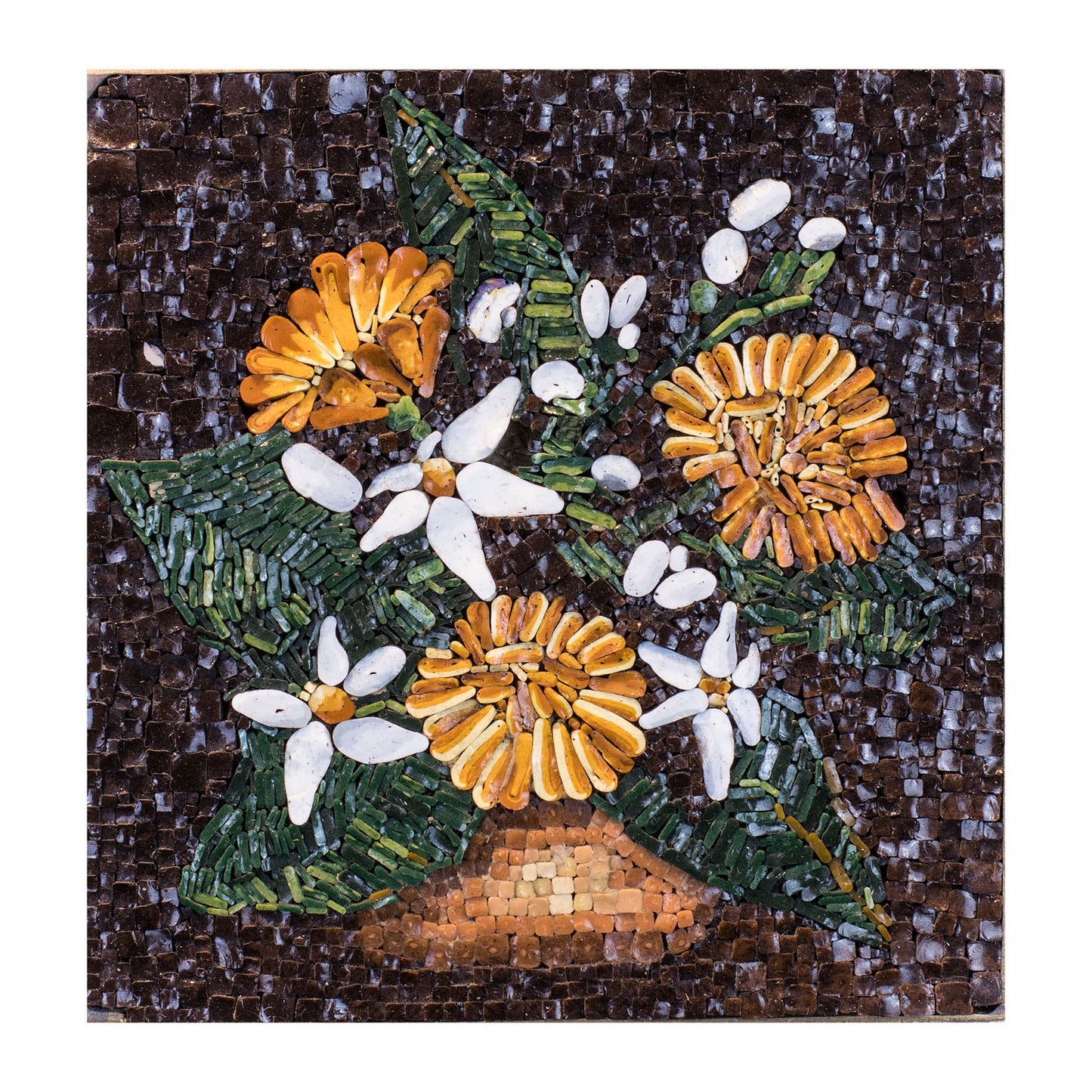 Mosaico Fiori Bianchi e Gialli