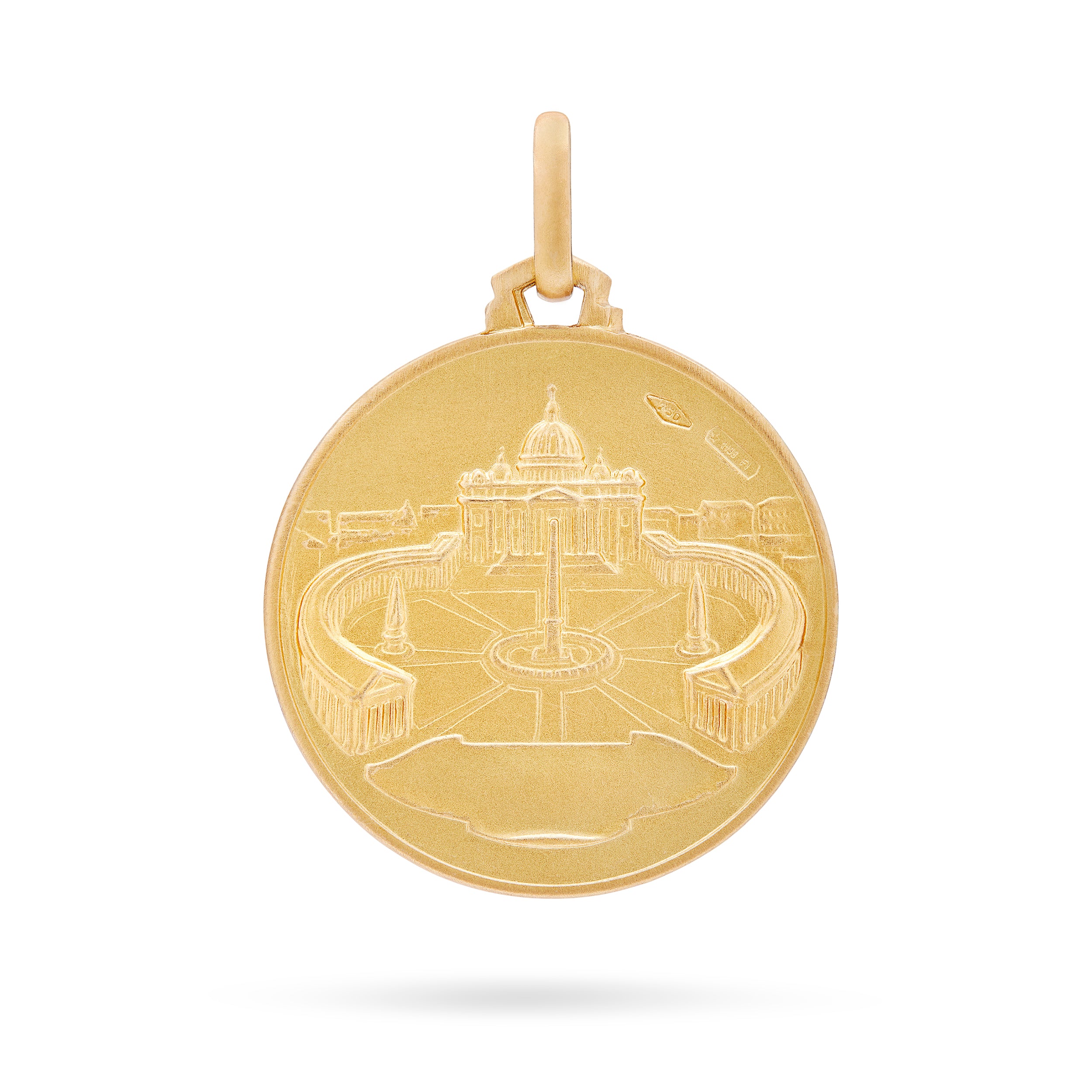 MEDAGLIA DOPPIA SAN GIOVANNI PAOLO II E BASILICA DI SAN PIETRO IN ORO GIALLO