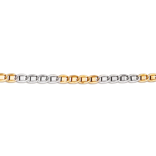WHITE AND YELLOW GOLD CURB CHAIN