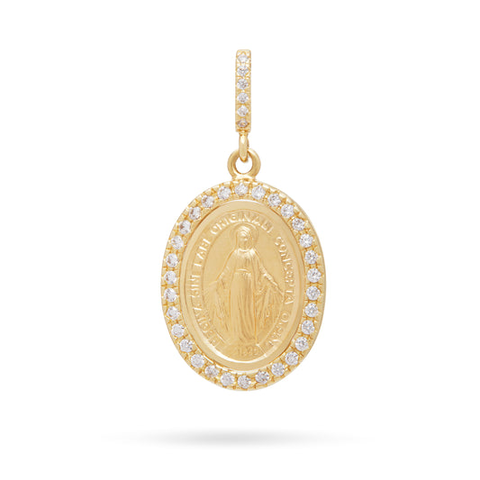 MEDAGLIA OVALE MIRACOLOSA ORO BICOLORE