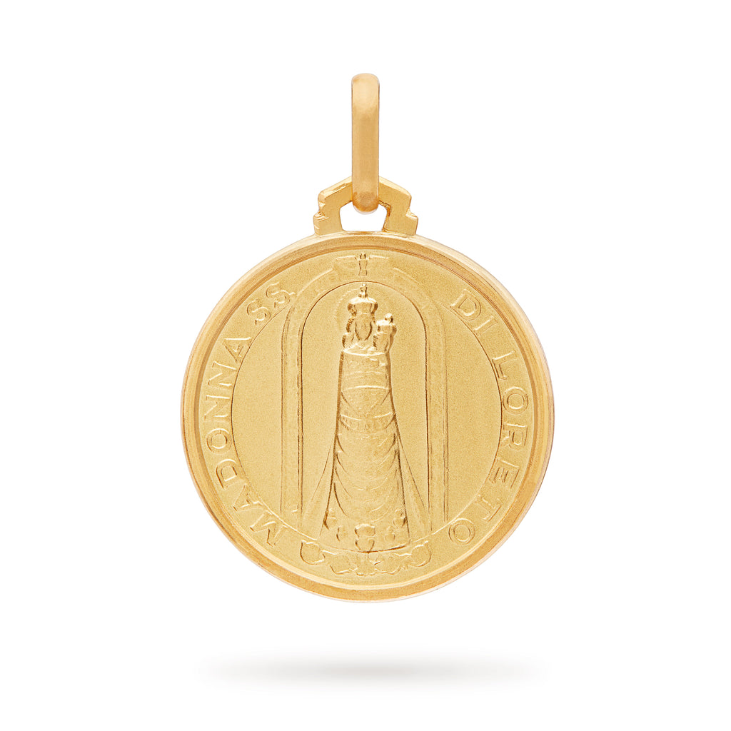 MEDAGLIA MADONNA DI LORETO IN ORO GIALLO