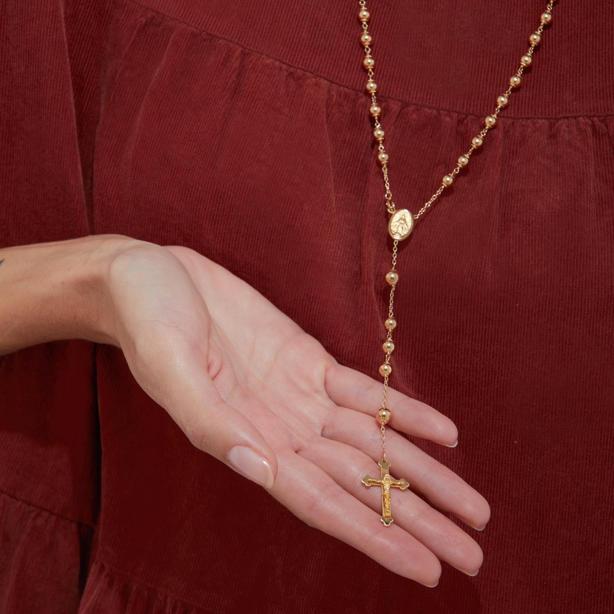 ROSARIO VIRGEN MILAGROSA ORO AMARILLO