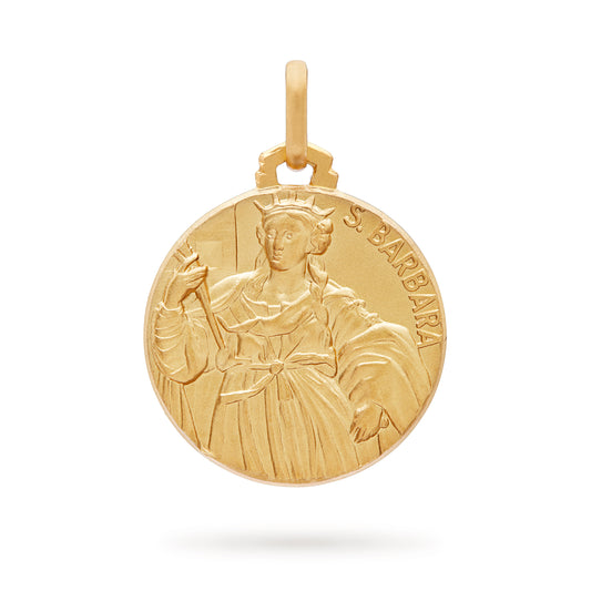 MEDAGLIA SANTA BARBARA IN ORO GIALLO