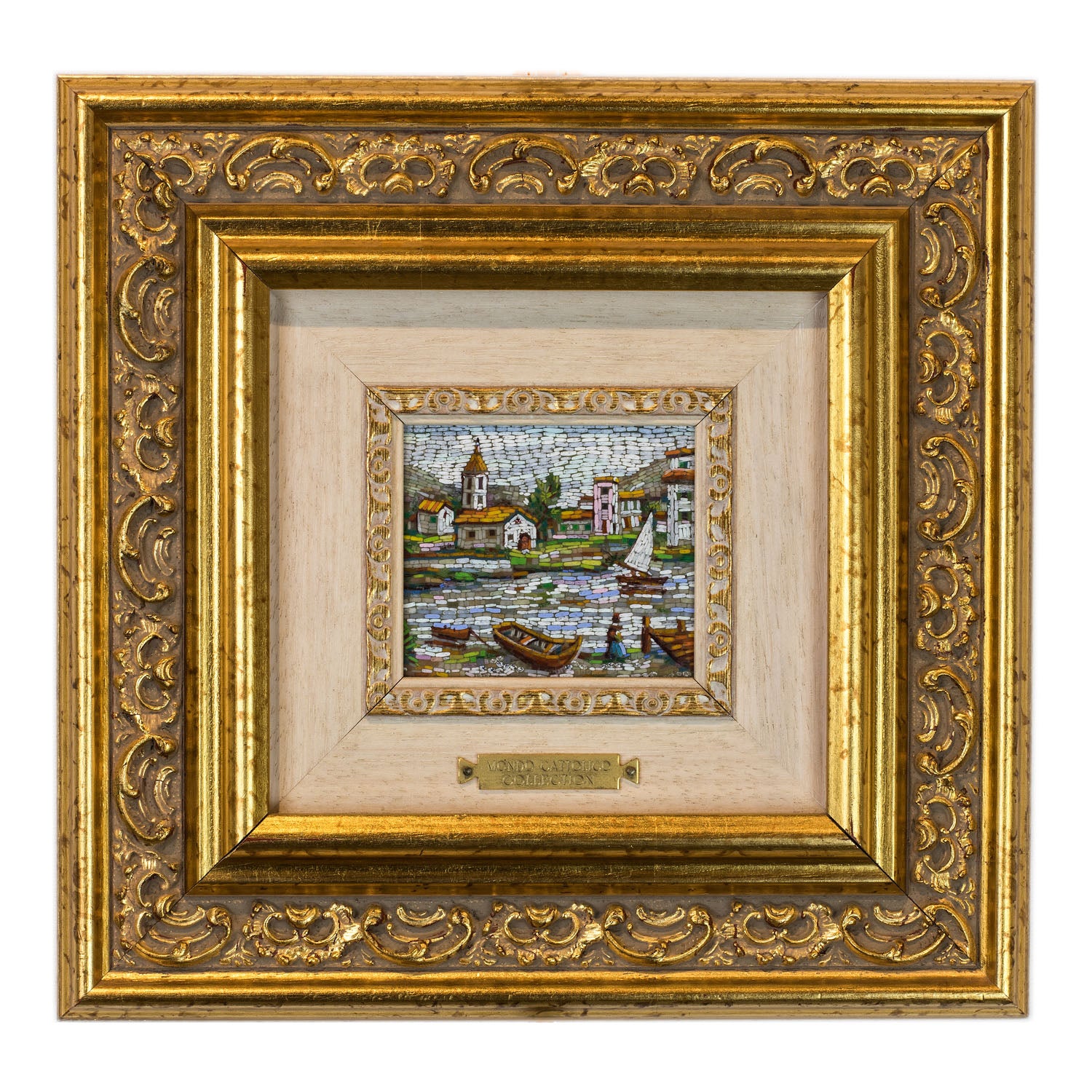 Casa de mosaico con barco