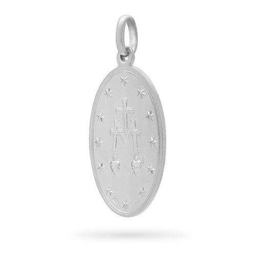 MEDALLA MILAGROSA DE ORO BLANCO